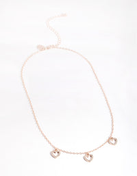 Rose Gold Diamante Heart Droplet Necklace - link has visual effect only