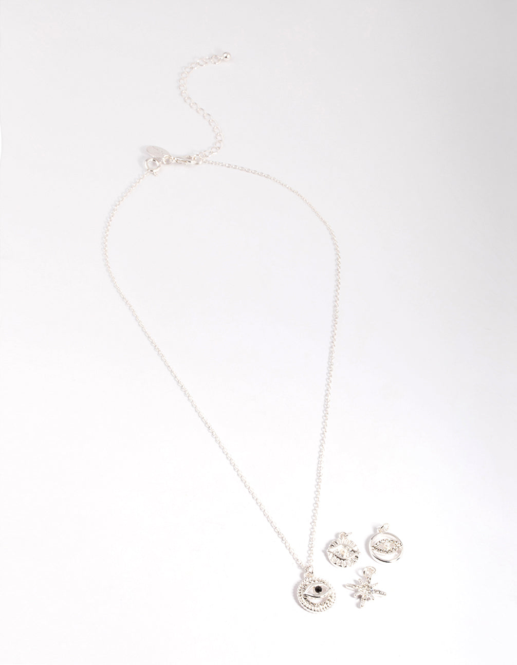 Silver Celestial & Evil Eye 4 Chain Necklace