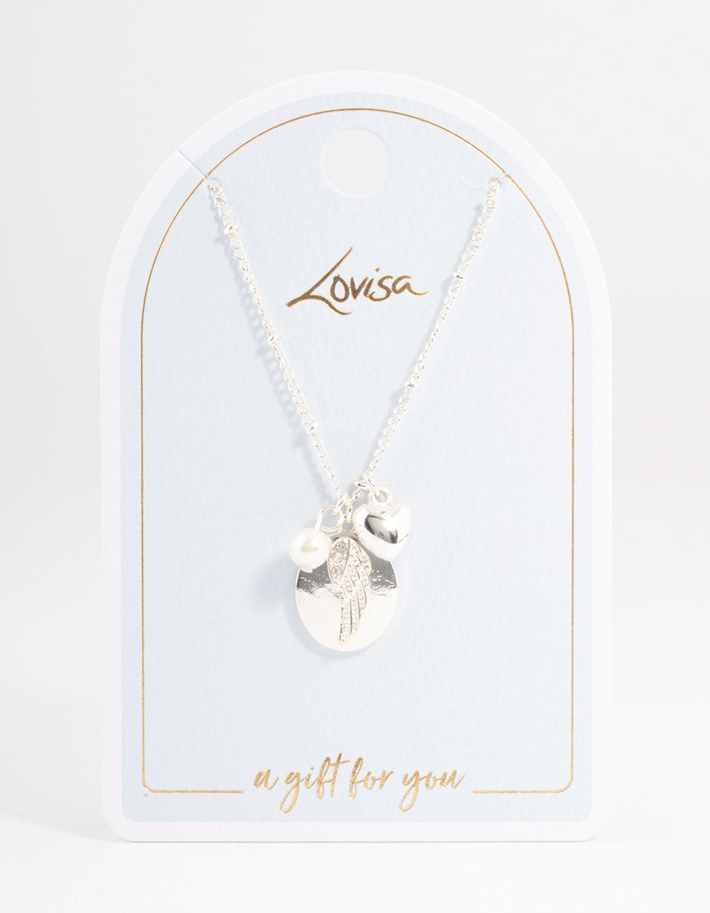 Silver Heart & Wing Necklace