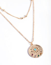 Gold Evil Eye Layered Disc Necklace - link has visual effect only
