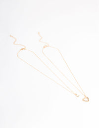 Gold Open Heart Necklace Pack - link has visual effect only