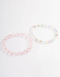 Gold Pearl & Facet Bead Stretch Bracelet - link has visual effect only