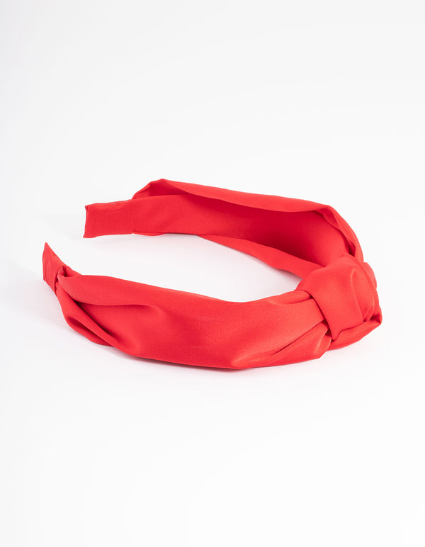 Red Fabric Twist Knot Headband