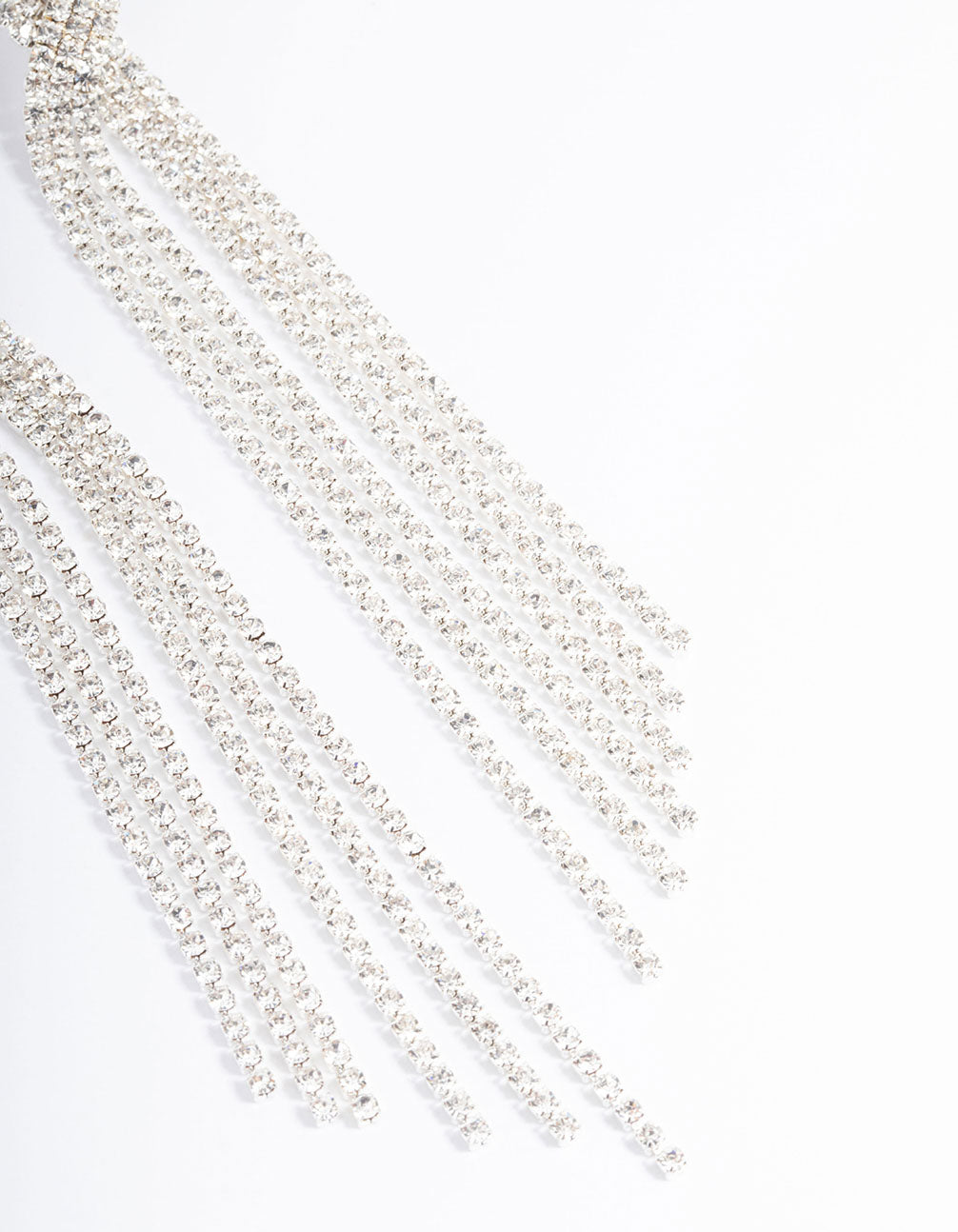 Silver Statement Strand Twist Drop Earrings