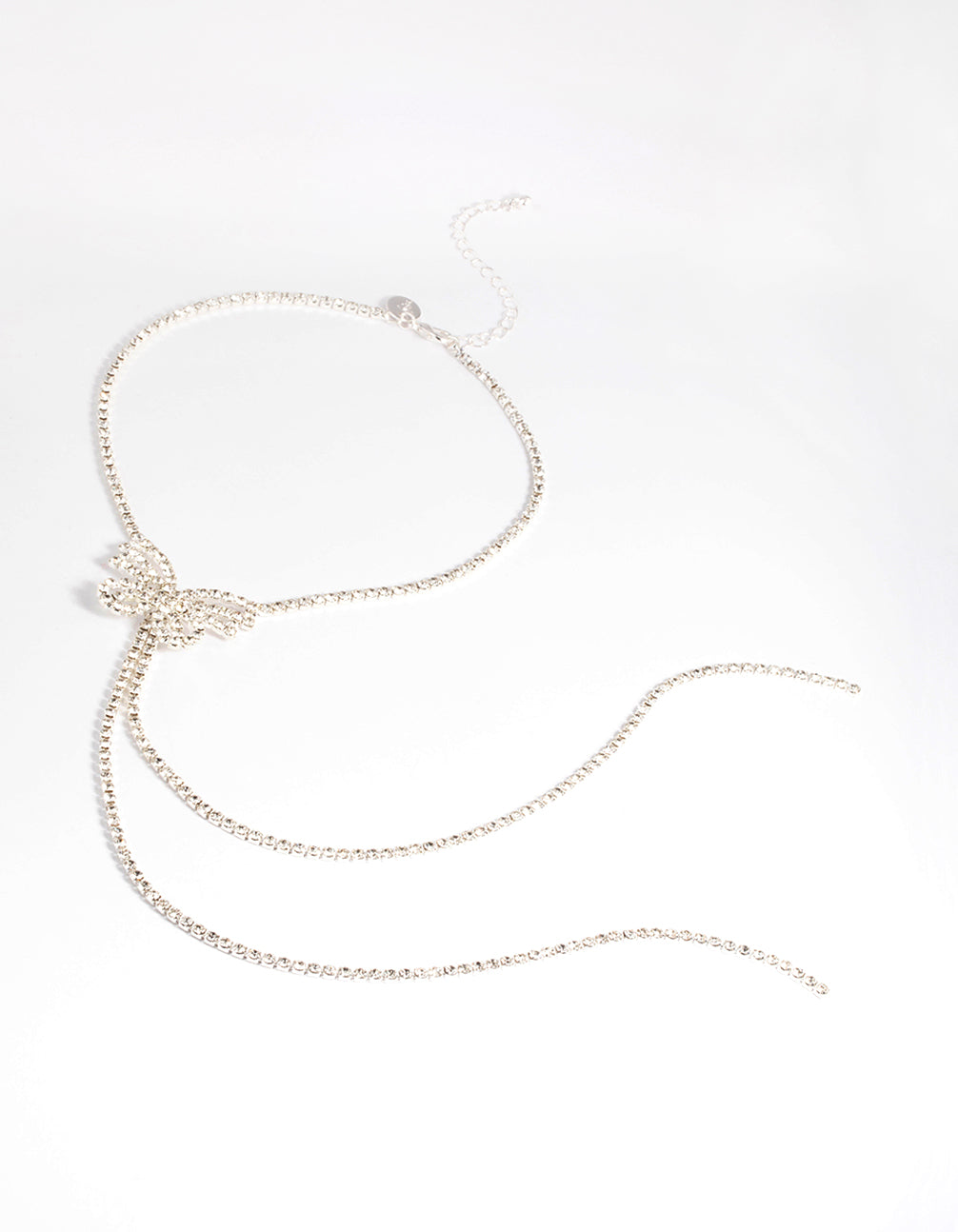 Silver Diamante Butterfly Drop Choker