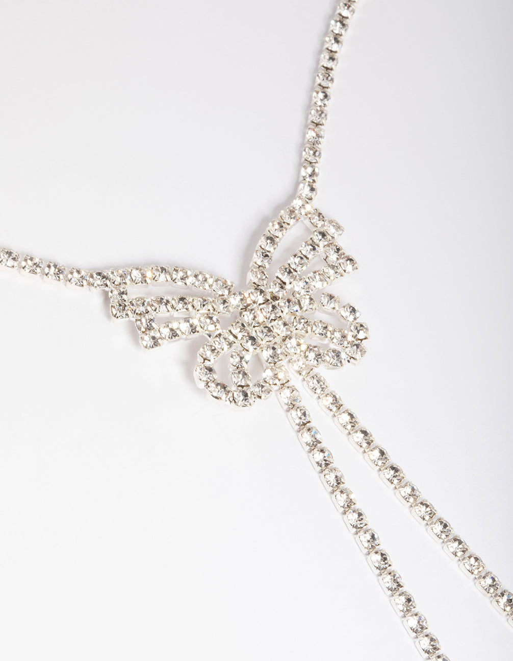 Silver Diamante Butterfly Drop Choker