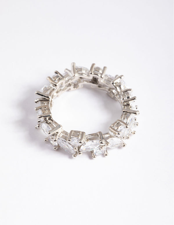 Silver Cubic Zirconia Vine Band Ring