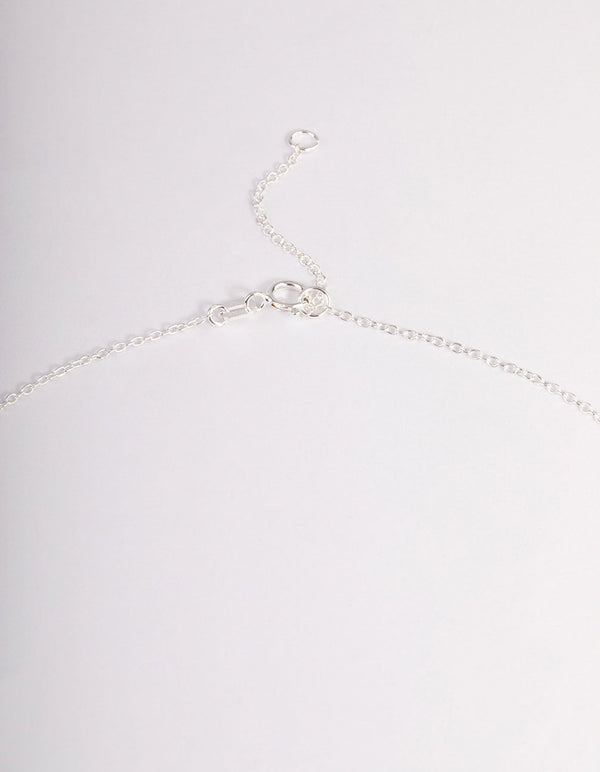 Sterling Silver Cubic Zirconia Halo Heart Pendant Necklace