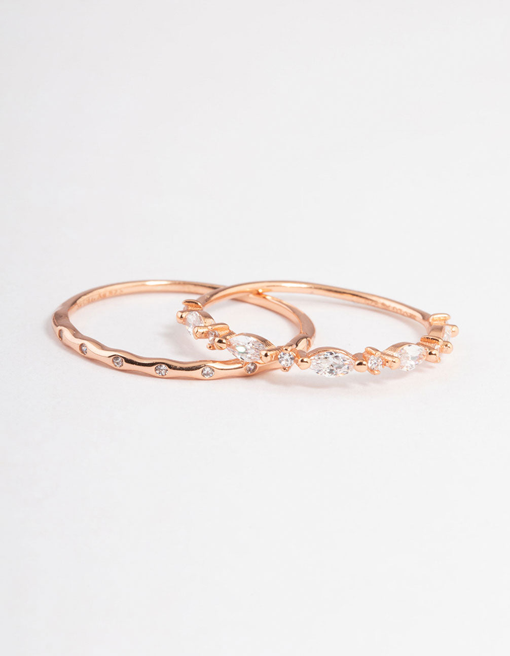 Rose Gold Plated Sterling Silver Marquise Ring Pack