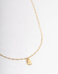 Gold Plated Letter P Rectangle Pendant  Necklace - link has visual effect only