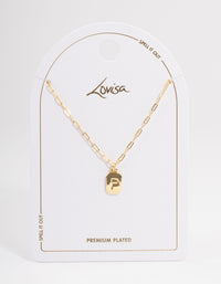 Gold Plated Letter P Rectangle Pendant  Necklace - link has visual effect only