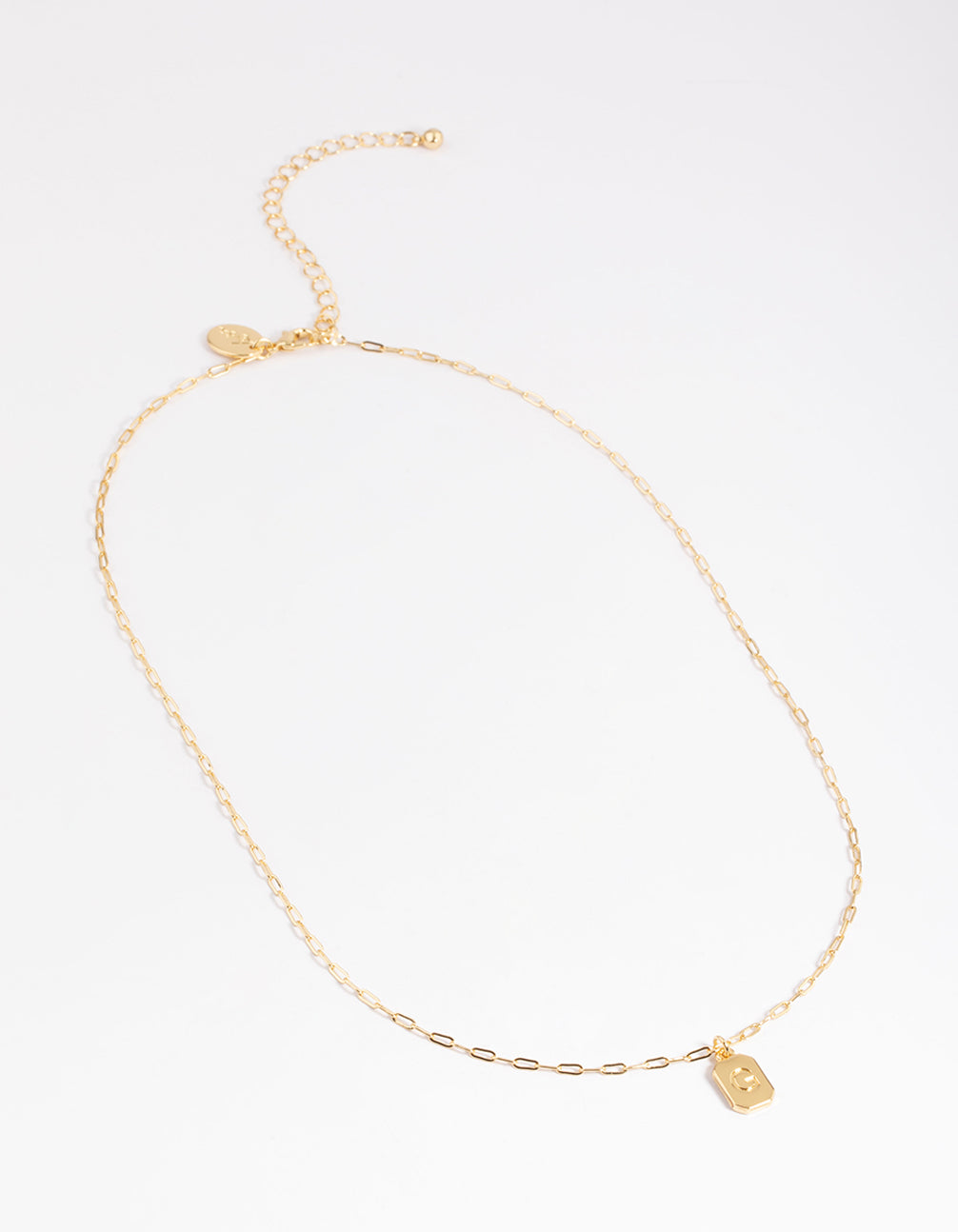 Gold Plated Letter G Rectangle Pendant  Necklace