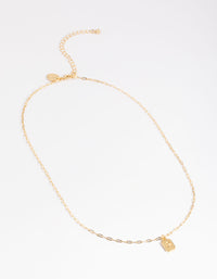 Gold Plated Letter G Rectangle Pendant  Necklace - link has visual effect only