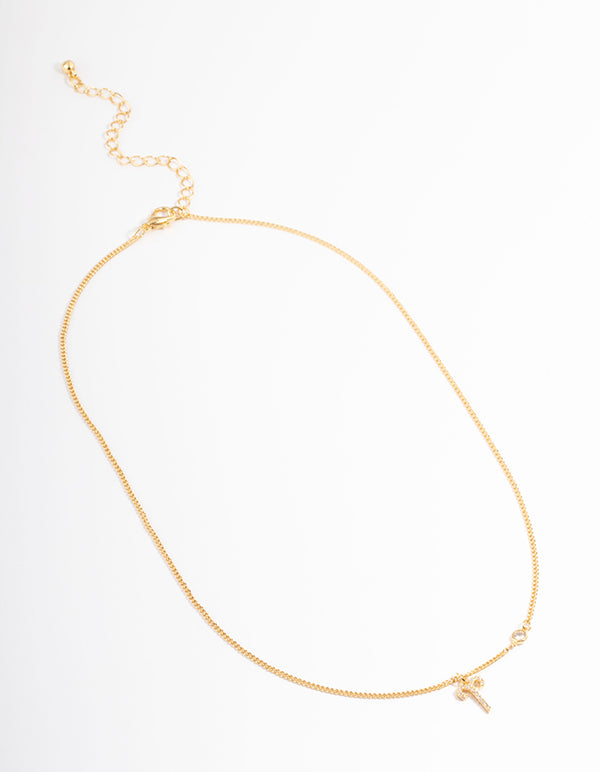 Gold Plated Aries Necklace with Cubic Zirconia Pendant