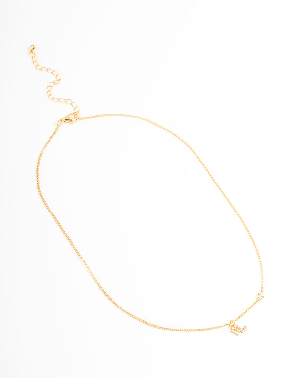 Gold Plated Scorpio Necklace With Cubic Zirconia Pendant