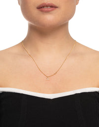 Gold Plated Gemini Necklace With Cubic Zirconia Pendant - link has visual effect only