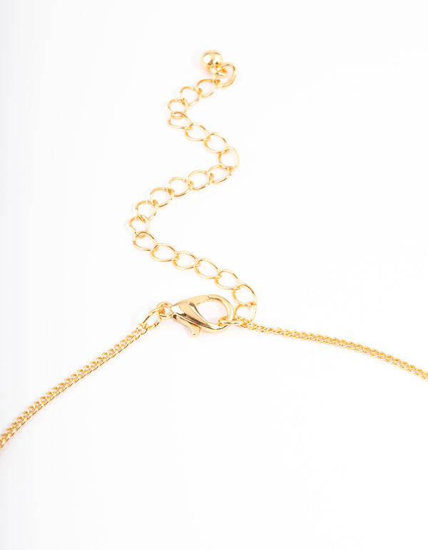 Gold Plated Sagittarius Necklace With Cubic Zirconia Pendant