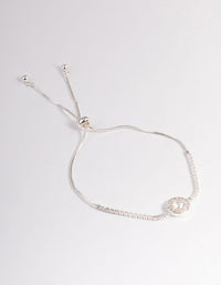 Silver Cupchain Stone Toggle Tennis Bracelet - link has visual effect only