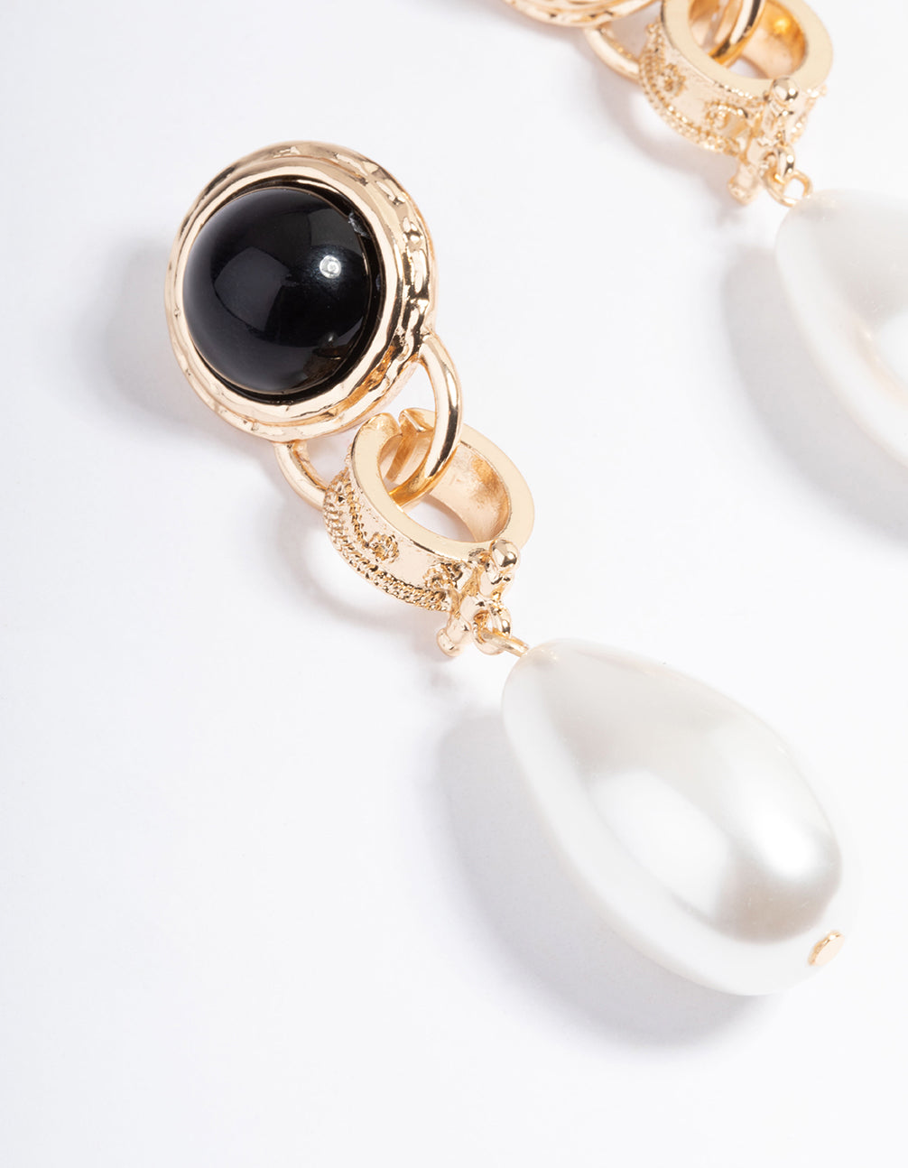 Gold Vintage Drop Pearl Earrings