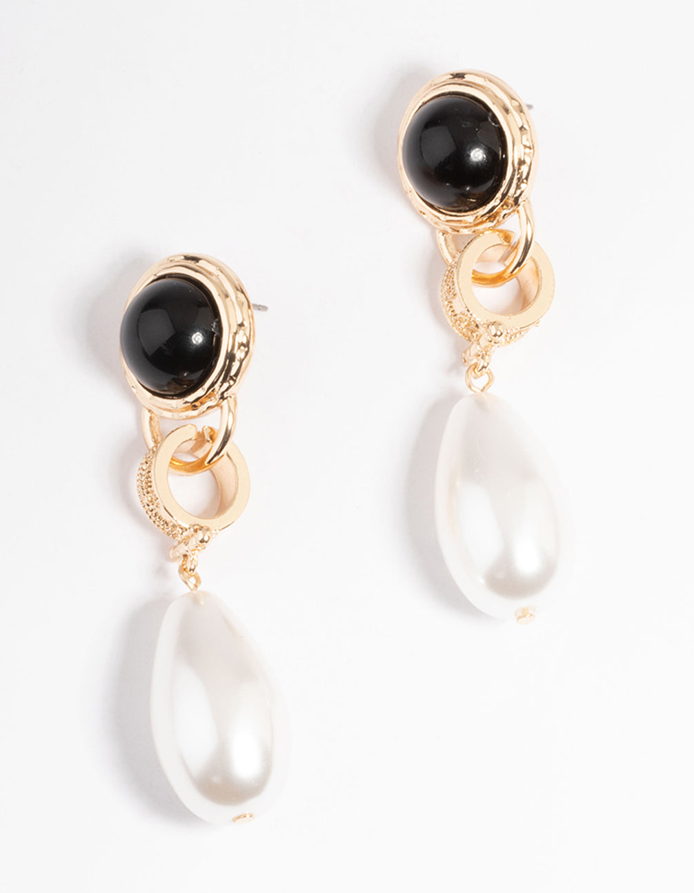 Gold Vintage Drop Pearl Earrings