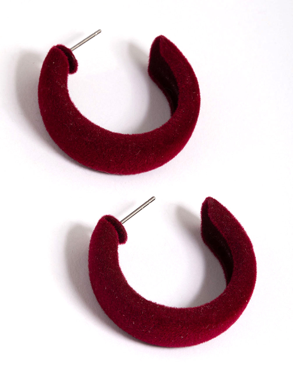 Rhodium Small Flocked Hoop Earrings