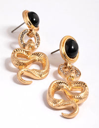 Gold 80s Snake Drop Earrings - link has visual effect only