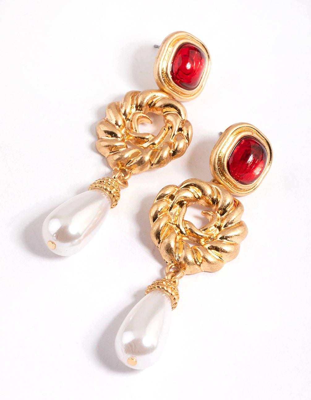 Gold Pearl Drop Earrings