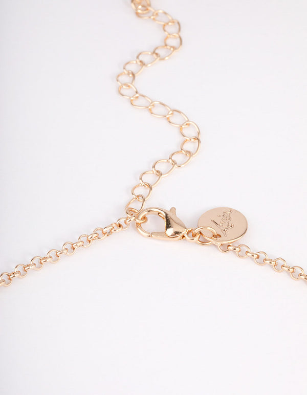 Gold Long Multi Bead Necklace