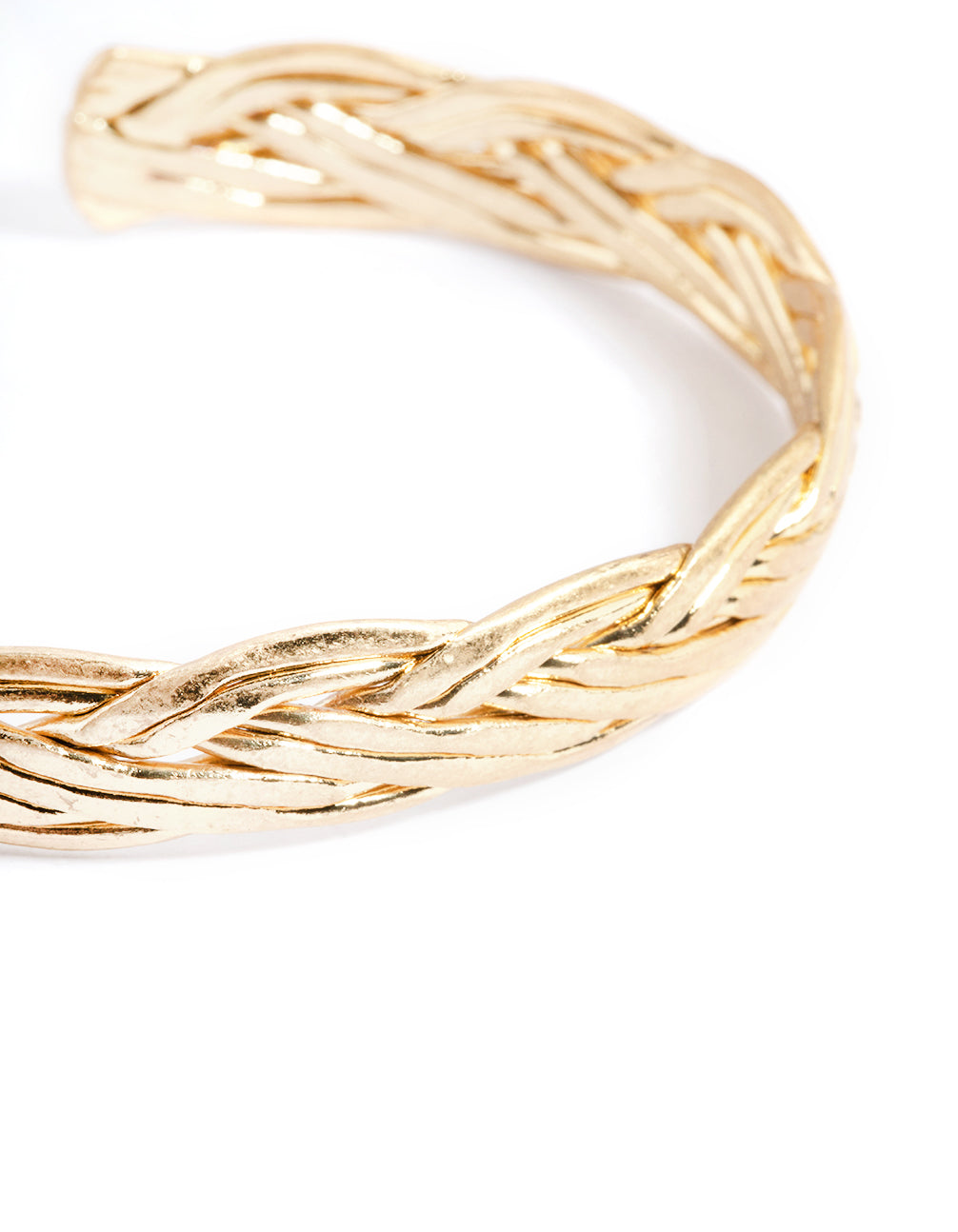 Worn Gold Twist Cuff Bangle
