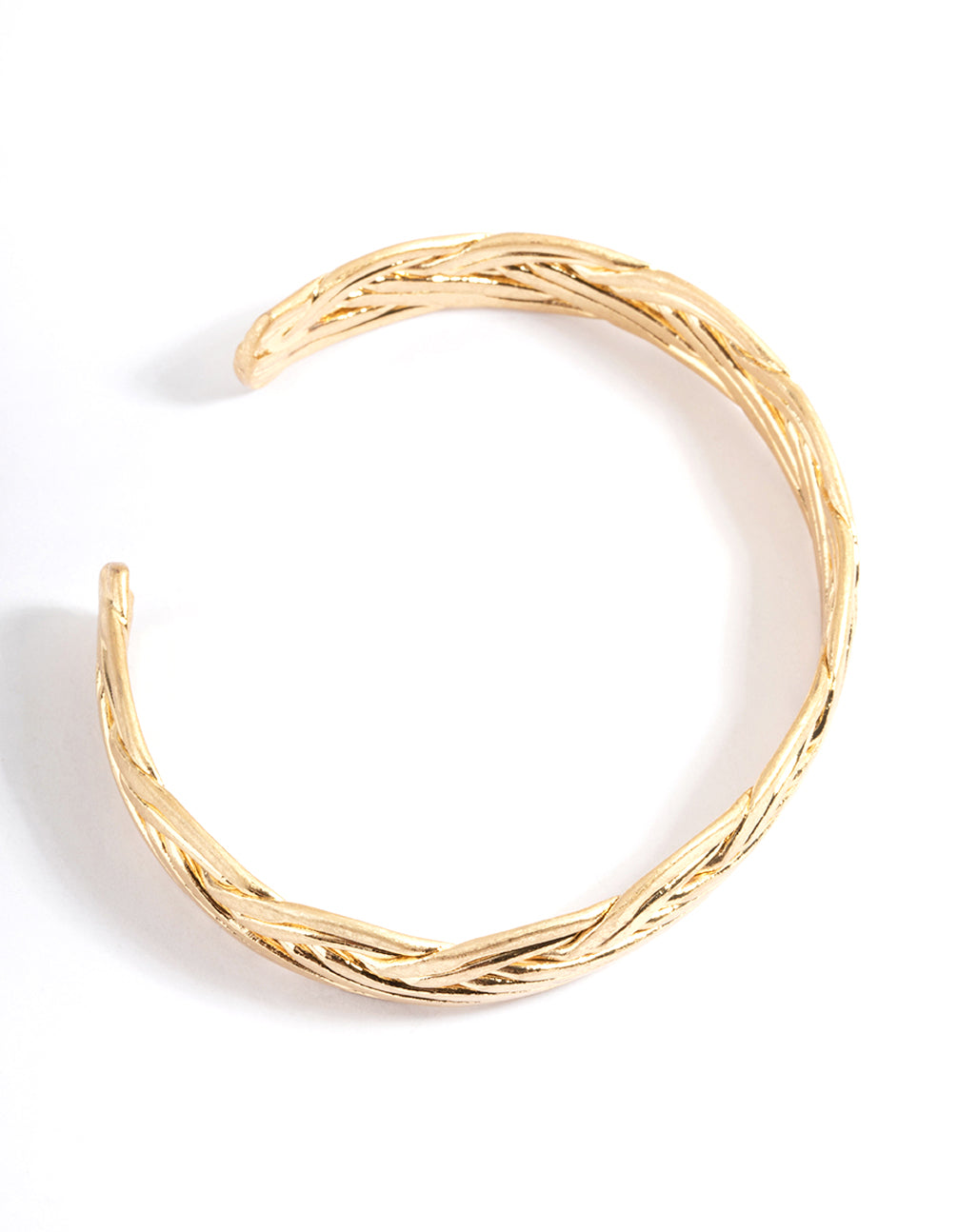 Worn Gold Twist Cuff Bangle