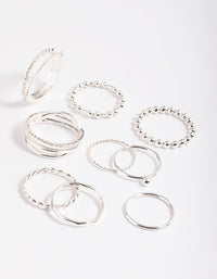 Silver Mixed Ball Band Ring Pack - link has visual effect only