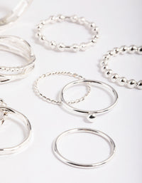 Silver Mixed Ball Band Ring Pack - link has visual effect only