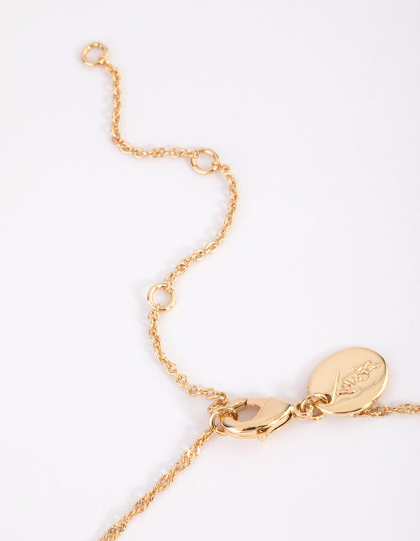 Gold Plated Clear Quartz Shard Twist Necklace