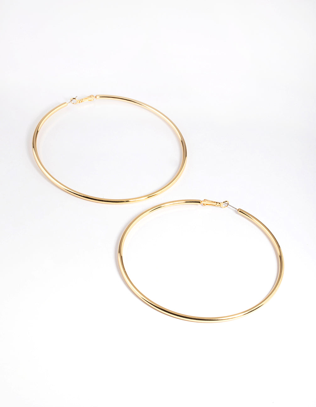 Gold Plated Brass Oversized Hoop Earrings