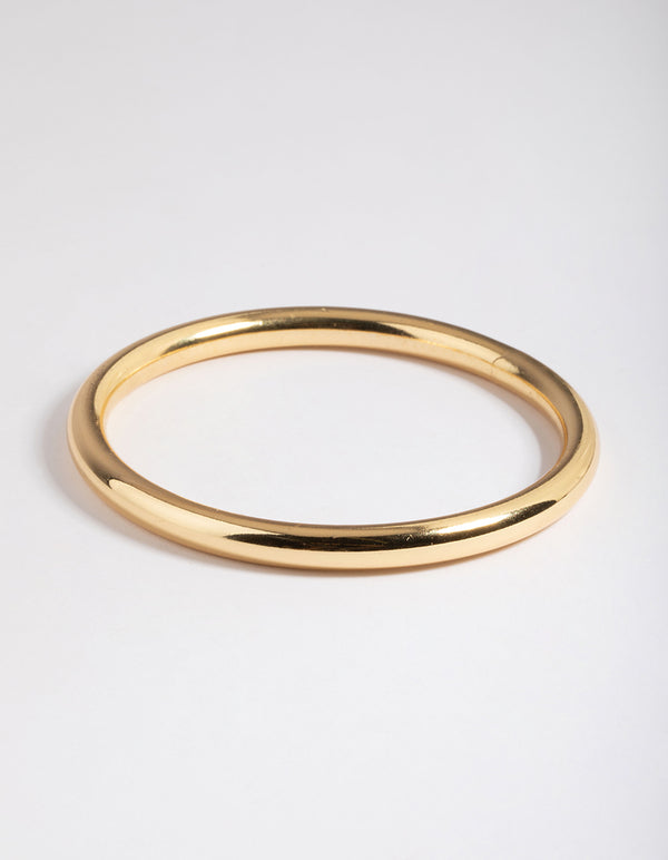 Gold Plated Brass Round Chunky Bangle