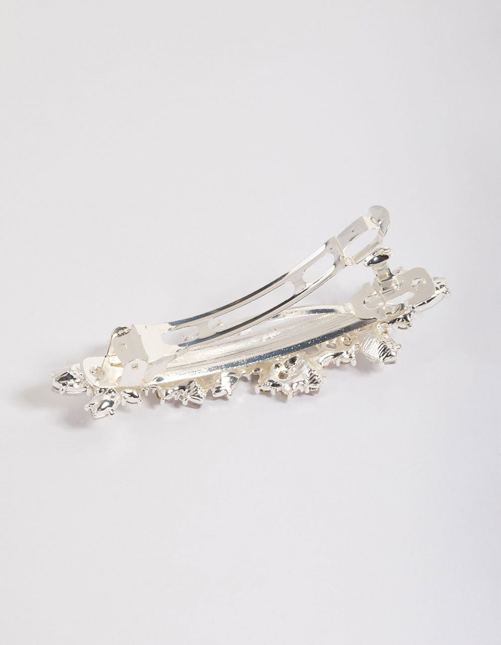 Silver Leaf & Pearl Barette Clip