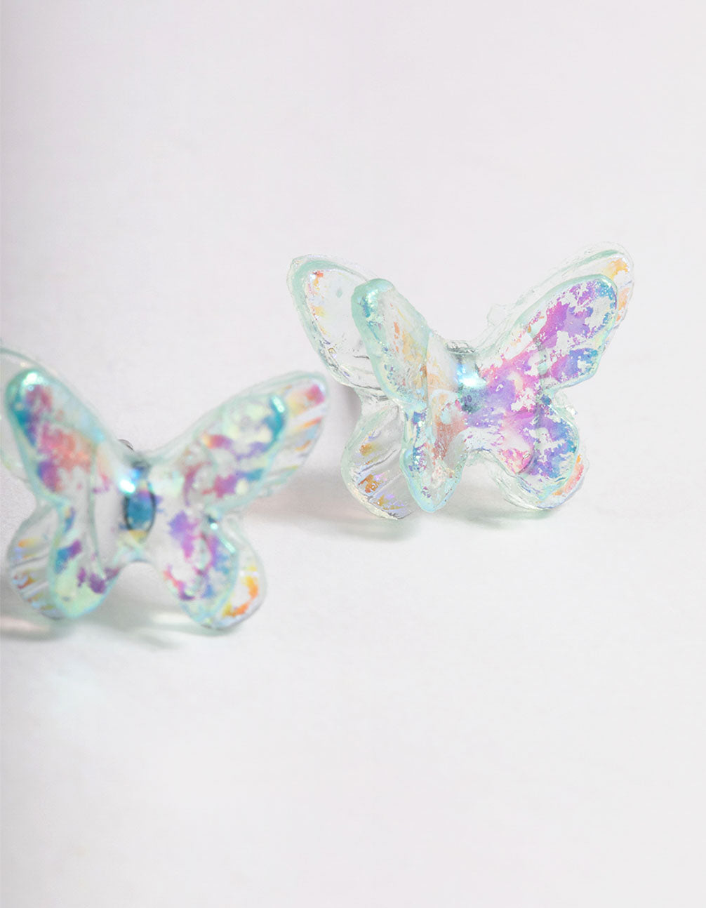 Acrylic Blue Candy Butterfly Stud Earrings