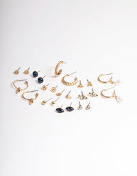 Gold Resin Hoop & Stud Earring 12-Pack - link has visual effect only