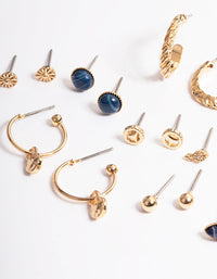 Gold Resin Hoop & Stud Earring 12-Pack - link has visual effect only