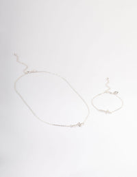 Silver Diamante Cross Jewellery Set - link has visual effect only