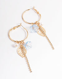Blue Garden & Cupchain Hoop Earrings - link has visual effect only