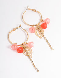 Gold Large Flower Cupchain Hoop Earrings - link has visual effect only