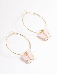 Pink Acrylic Butterfly Wire Hoop Earrings - link has visual effect only