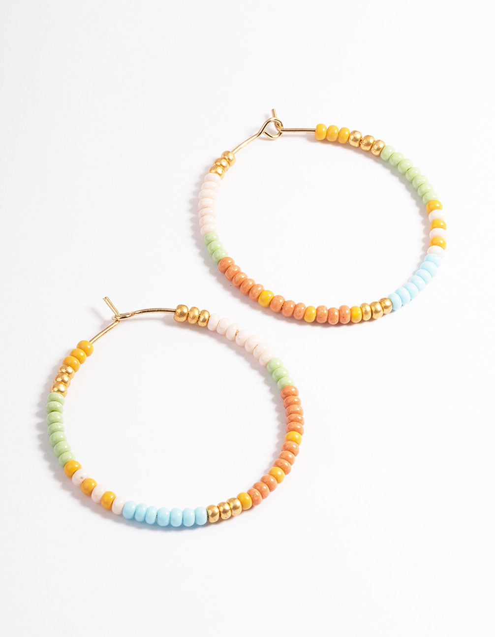 Gold Multi Mini Bead Hoop Earrings