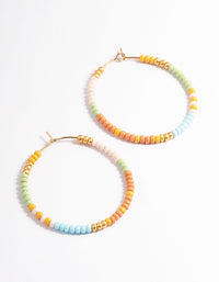 Gold Multi Mini Bead Hoop Earrings - link has visual effect only