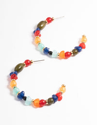 Gold Mixed Bead Inside Hoop Earrings - link has visual effect only