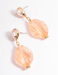 Blush Irregular Stone & Pearl Drop Earrings - link has visual effect only