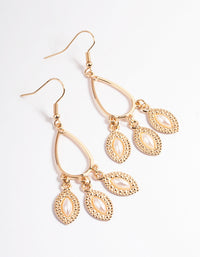 Gold Marquise Pearl Drop Earrings - link has visual effect only