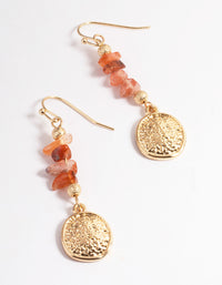 Gold Mixed Shard & Coin Drop Earrings - link has visual effect only