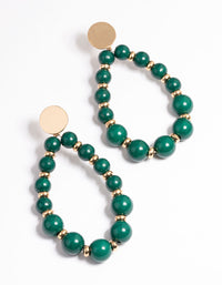 Green Bead Loop Drop Earrings - link has visual effect only